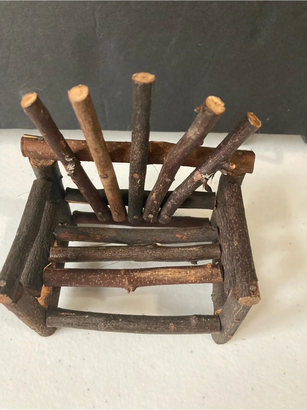 Barbie Rustic Mini Twig Chair Doll House Furniture- Natural Brown